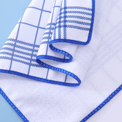 A set of 6 checkered kitchen towels, available in 4 colors, highly absorbent and lint-free.