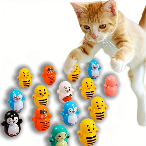 Pet supply set with rolling cat toys, styles random.