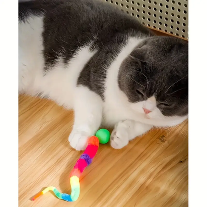 4-Piece Cat Interactive Toy, Colorful Bouncy Ball Pet Educational Cat Toy