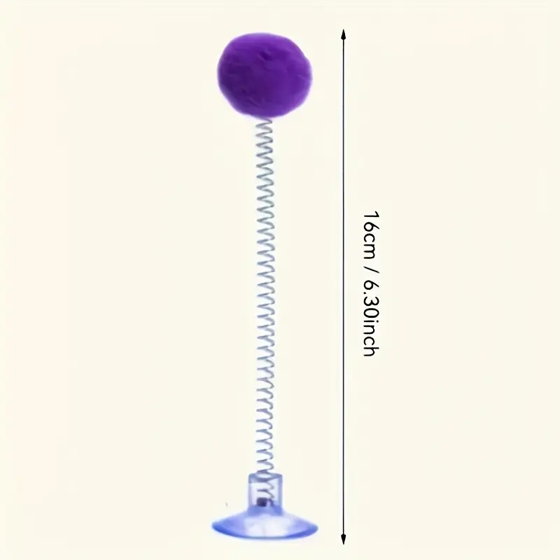 This 2-piece interactive cat toy set includes a plush ball and a metal spring stick.