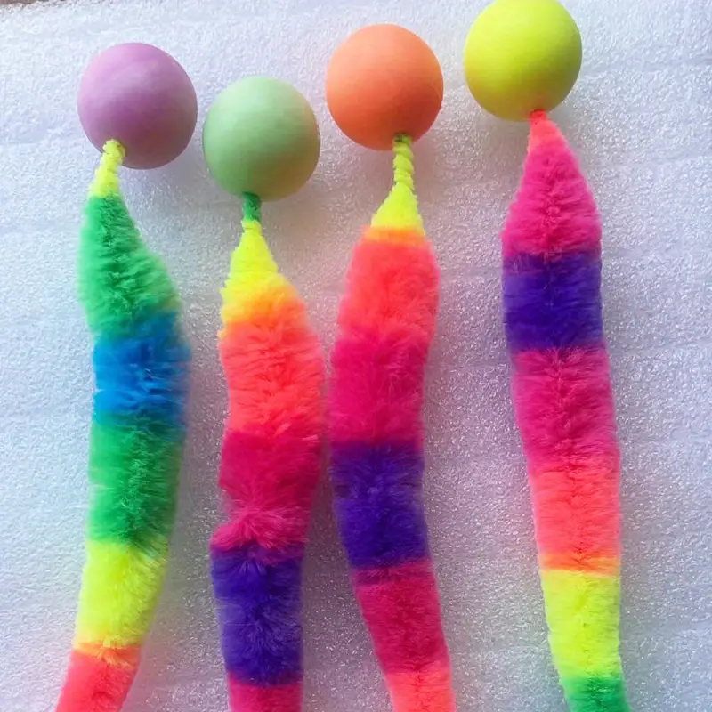 4-Piece Cat Interactive Toy, Colorful Bouncy Ball Pet Educational Cat Toy